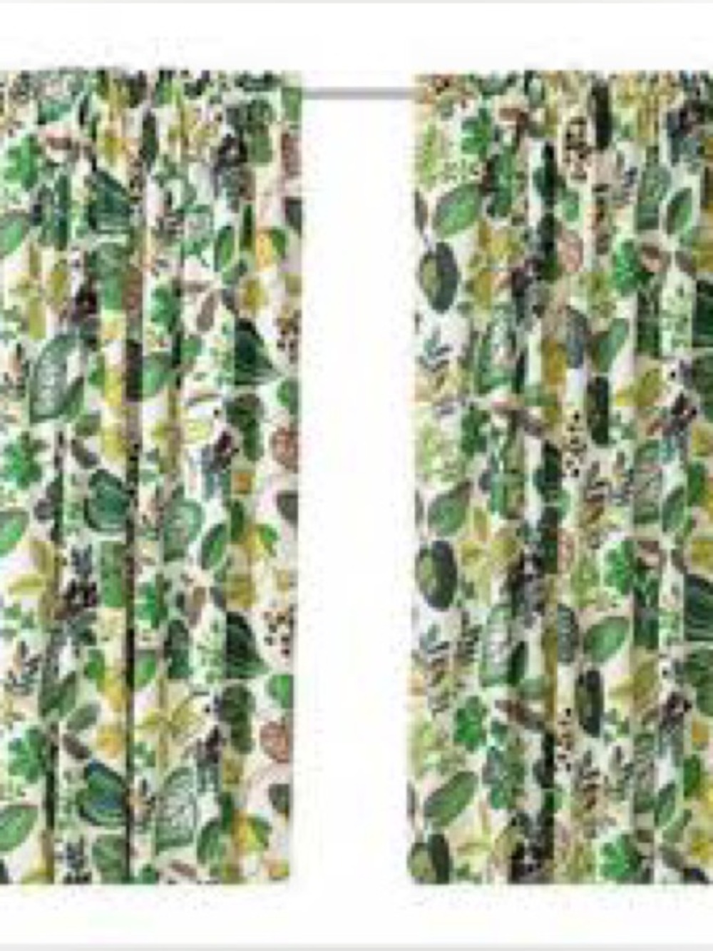 RARE IKEA Syssan Leaf Print Curtain Panels(4)